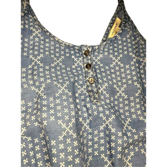 Life in Progress Women’s Medium Jumpsuit Romper Geometric Pattern Blue NEW - Picture 5 of 8